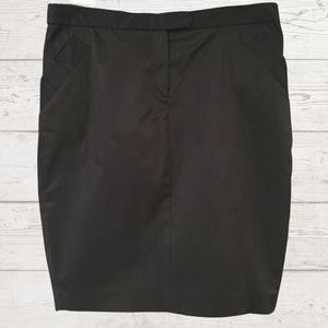*SOLD* Club Monaco Black Pencil Skirt Lined | Front POCKETS | Career | Academia